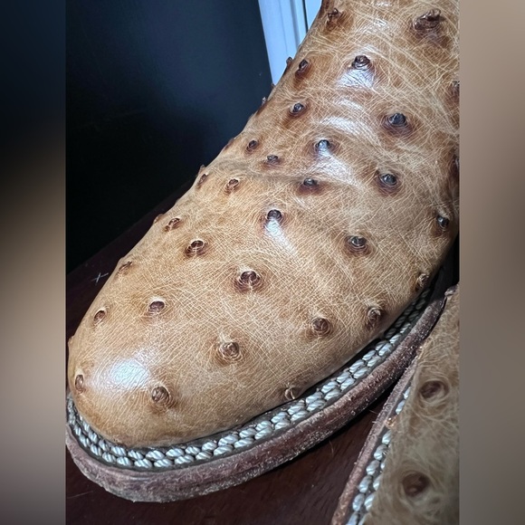 Double H Ostrich Full QuillTeal Cattle Baron Western Cowboy Boots Rodeo Sz 8 Men - Picture 12 of 13